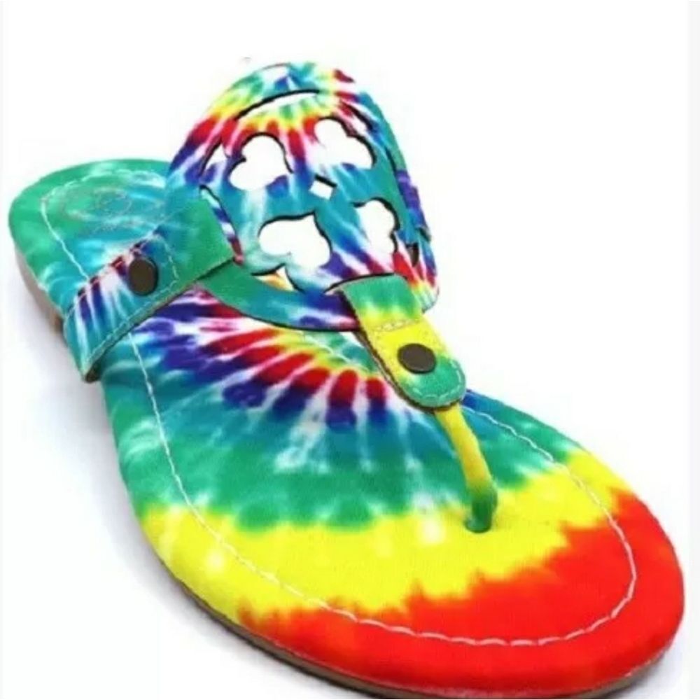 Tie Dye "Groovy" Sandals/Slippers - Picture 1 of 2